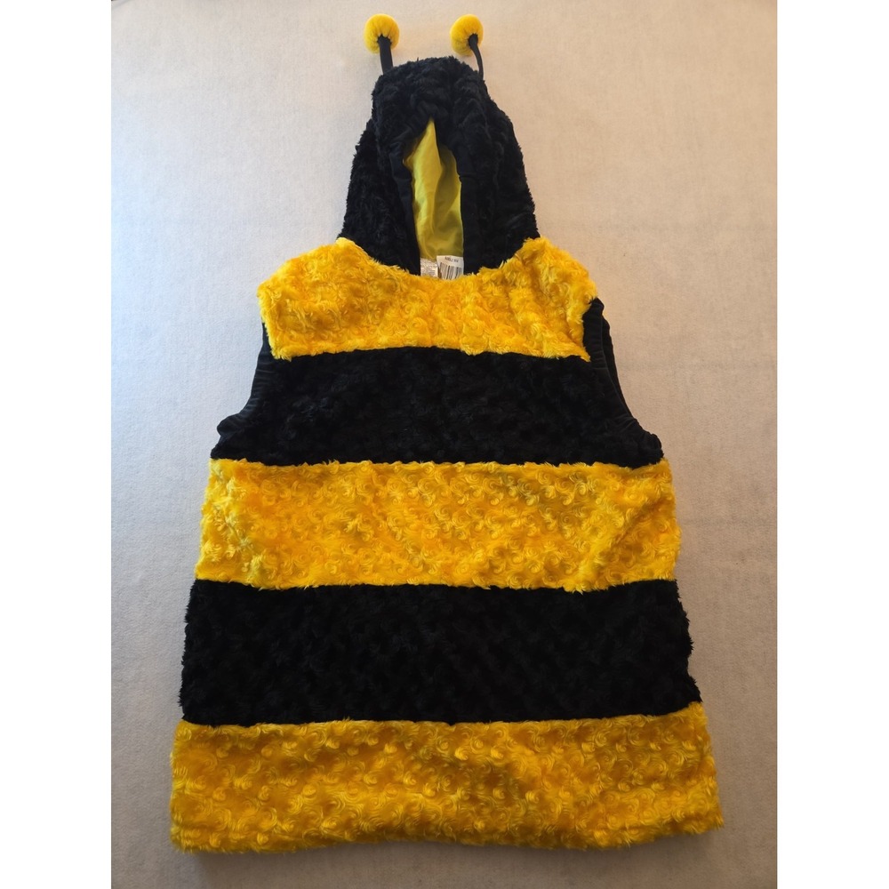 Celebration Halloween Adult Bumblebee Costume Black Yellow Fuzzy Striped Bee